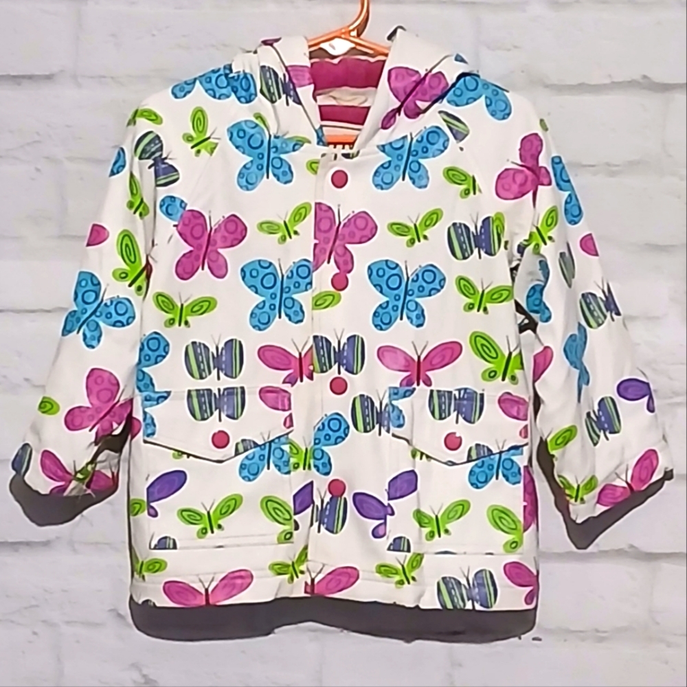 Hatley Toddler's Groovy Butterflies Raincoat, 18 Months
